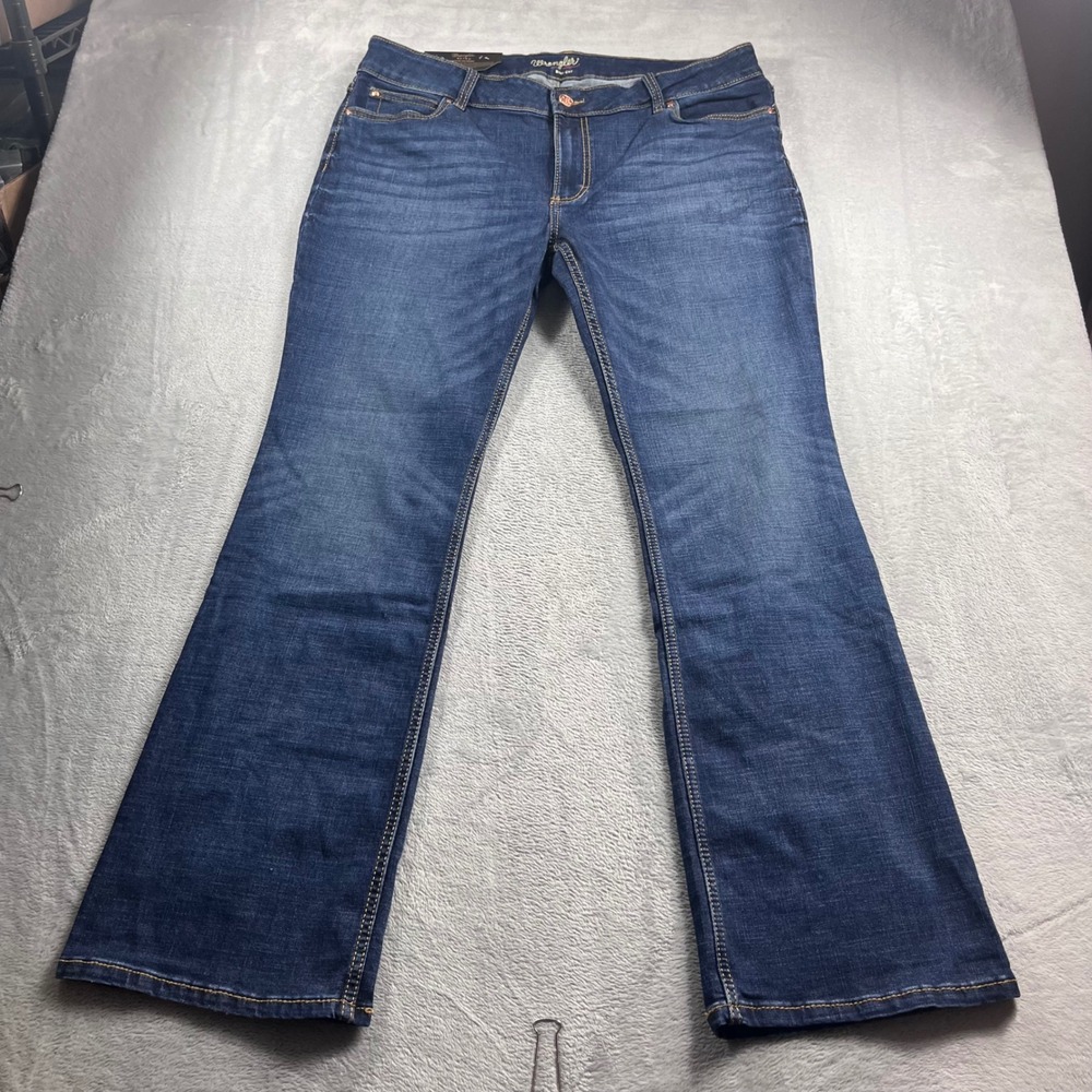 Wrangler Retro Mae Mid Rise Bootcut Jeans Dark Wash 19x34 1009MWZMS